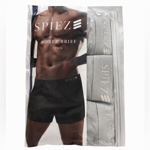 Spiez Mens Black Pack Of 3 Boxer Briefs Underwear Size XXX-Large Gray NWT